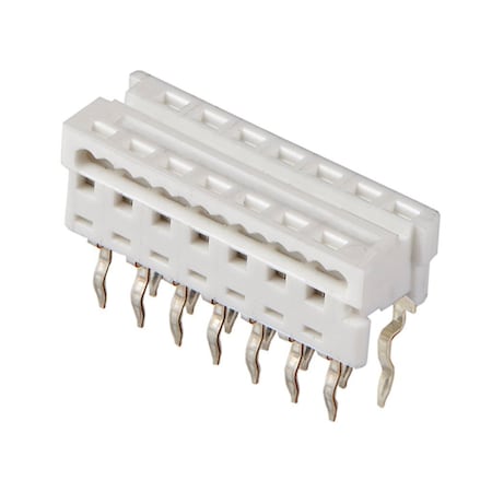 Molex Board Connector, 14 Contact(S), 2 Row(S), Female, Straight, 0.1 Inch Pitch, Solder Terminal, White 905841314